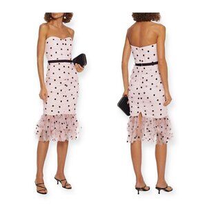 Marchesa Notte Strapless Sequin Polka Dot Tulle Cocktail Dress size US0,…